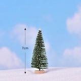 6 Pcs Mini Artificial Christmas Trees with Snow Flocking, 7 cm