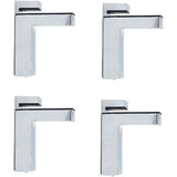4 Pcs F Shape Glass Clamps Wall Mount Adjustable Shelf Brackets Chrome, 6 to 28 mm