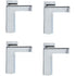 4 Pcs F Shape Glass Clamps Wall Mount Adjustable Shelf Brackets Chrome, 6 to 28 mm