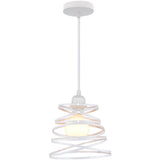Vintage Metal Cage Pendant Light E27 Retro Industrial Ceiling Light White
