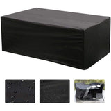 Black Oxford Rectangular Garden Furniture Table Cover with UV Protection, 210 x 140 x 80 cm