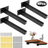 4 Pcs Industrial Wall Shelf Brackets Black Metal with Screws, 250 mm