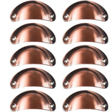 10 Pcs Red Copper Vintage Shell Handles for Drawer Cabinet, 8.2 x 3.5 cm