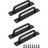 4 Pcs Black Sliding Barn Door Handles with Stainless Steel Plate, 128 mm Hole Spacing