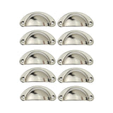 10 Pcs Silver Door Knob Handles for Furniture Drawer, 81 mm