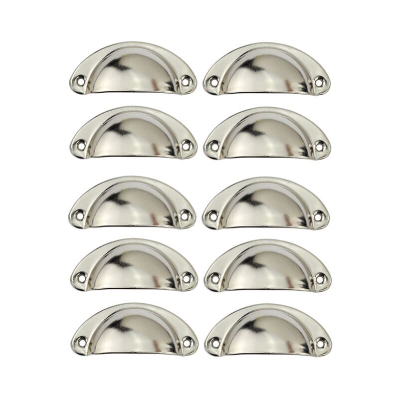 10 Pcs Silver Door Knob Handles for Furniture Drawer, 81 mm