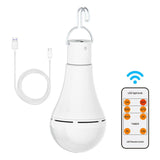 2 Pack USB Rechargeable 7W E27 LED Battery Bulbs with Remote Control and Hook