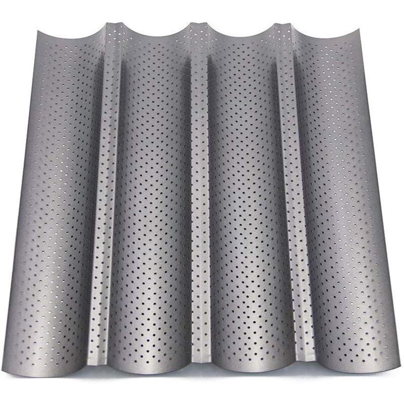 Perforated Non Stick Baguette Baking Tray Mold for 4 Baguettes