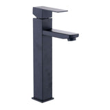 Black High Spout Bathroom Basin Mixer Faucet Single Hole Hot and Cold Water Tap
