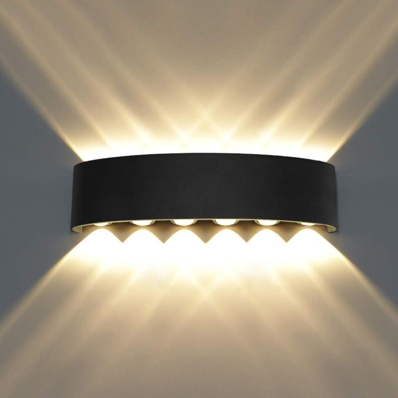 12W Warm White LED Wall Light Waterproof Up Down Aluminum Wall Lamp Indoor Outdoor
