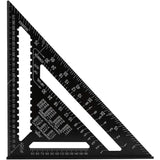 Professional Metric Triangle Carpenter Square Aluminum Alloy Measuring Ruler Black, 30 cm