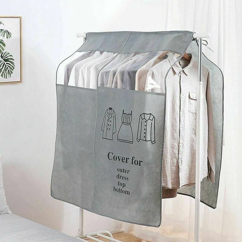 Gray Universal Dustproof Clothing Cover, 90 x 110 cm