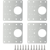 4 Pcs Stainless Steel Hinge Repair Plates with Screws for Cabinet Furniture Shelves