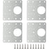 4 Pcs Stainless Steel Hinge Repair Plates with Screws for Cabinet Furniture Shelves