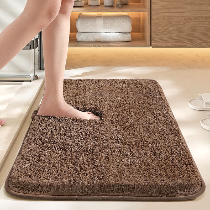 Ultra-soft and absorbent bathroom mat | 3.5cm thick, antibacterial and non-slip TPR material, machine washable, quick-drying, suitable for showers, bathtubs and entryways (brown,15.75*23.62in)