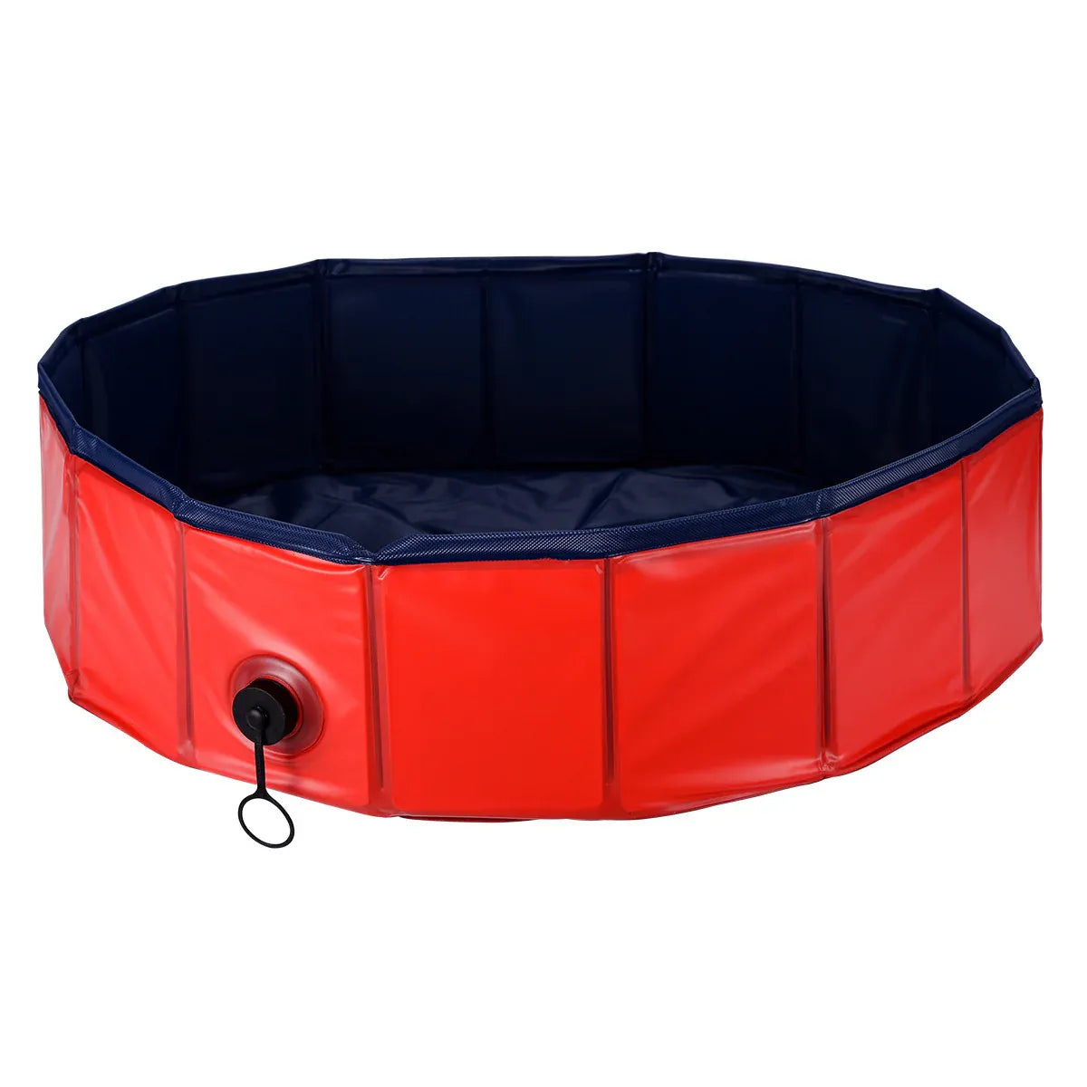 Foldable Dog Pet Pool Bathtub, Red, L