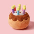 Dog Birthday Cake Plush Fetch Toy, Brown