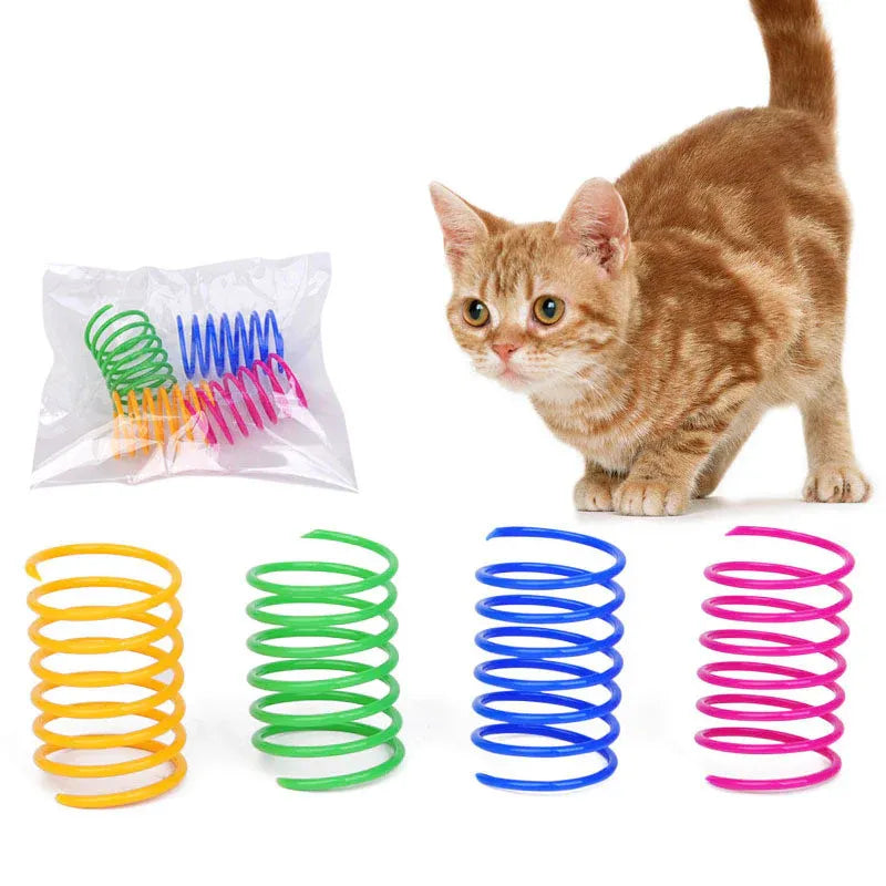 16piece Plastic Spring Cat Toy Interactive Play Ball