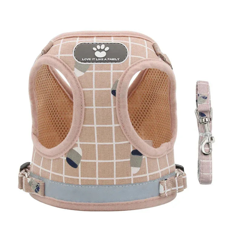 Small Dog Harness Vest Breathable Mesh Puppy Vest, Red, M