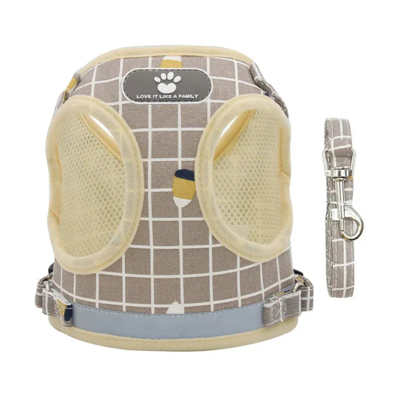 Small Dog Harness Vest Breathable Mesh Puppy Vest, Yellow, XL
