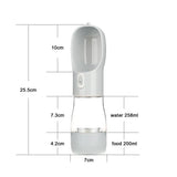 Pet Water Bottle with Integrated Feeder, Gray