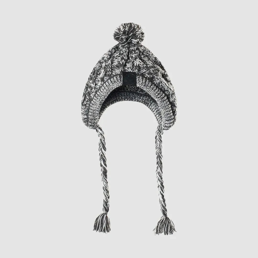 Dog Hat Knitted Windproof Winter Pom Hat, Black, M
