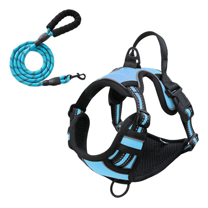 Reflective Pet Vest, Dog Harness, No Pull, Breathable, 1.5-meter tow rope - Blue, XL