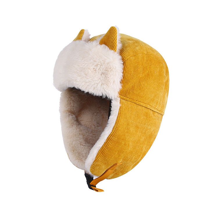 Women's Winter Hat (Head Circumference: 56-58 cm) - Cute Cat Ears - Aviator Hat with Earflaps - Ski Ushanka with Buckle Closure