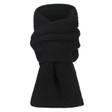 Warm Winter Scarf - Unisex - Solid Color Warm Knitted Winter Scarf - Ribbed Knit Scarf - Black