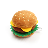 Hamburger Dog Squeaky Toy Plush Chew Toy for Small Medium Dogs