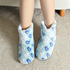 Womens Slipper Socks Fleece Lined Non Slip Dark Blue, 28cm