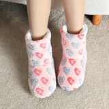 Womens Slipper Socks Fleece Lined Non Slip Red, 27cm