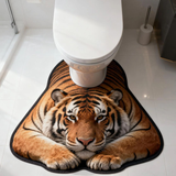 U Shaped Toilet Mat Quick Dry Diatomite Tiger, 15.75 x 19.69 in