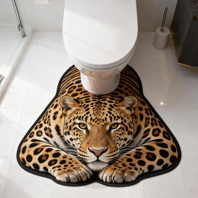 U Shaped Toilet Mat Quick Dry Diatomite Chow Chow, 15.75 x 19.69 in