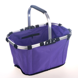 Foldable Picnic Basket Aluminum Frame Waterproof 600D Oxford Purple
