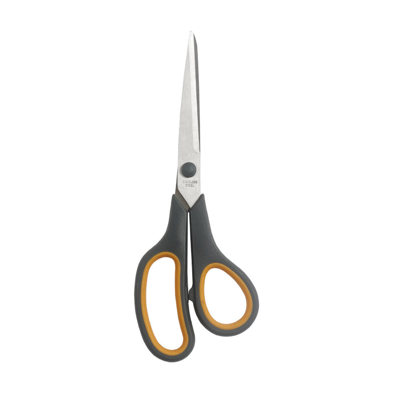 Stainless Steel Kitchen & Office Scissors with Soft Grip Handle, Sharp Multipurpose Craft Shears, Orange and Gray