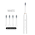 Sonic Electric Toothbrush Set with 4 Replacement Heads and USB Charging Cable, White