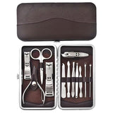 12-Piece Manicure Pedicure Kit, Professional Nail Clipper Grooming Set, Brown Croc Case