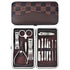 12-Piece Manicure Pedicure Kit, Professional Nail Clipper Grooming Set, Brown Checkered Case