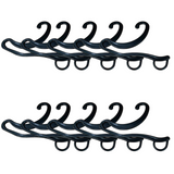 10 Pack Plastic Sock Hangers with Front Hooks, Retail Display Hanging Clips, Black