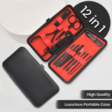 12-Piece Manicure Pedicure Tool Set, Professional Nail Care Grooming Kit