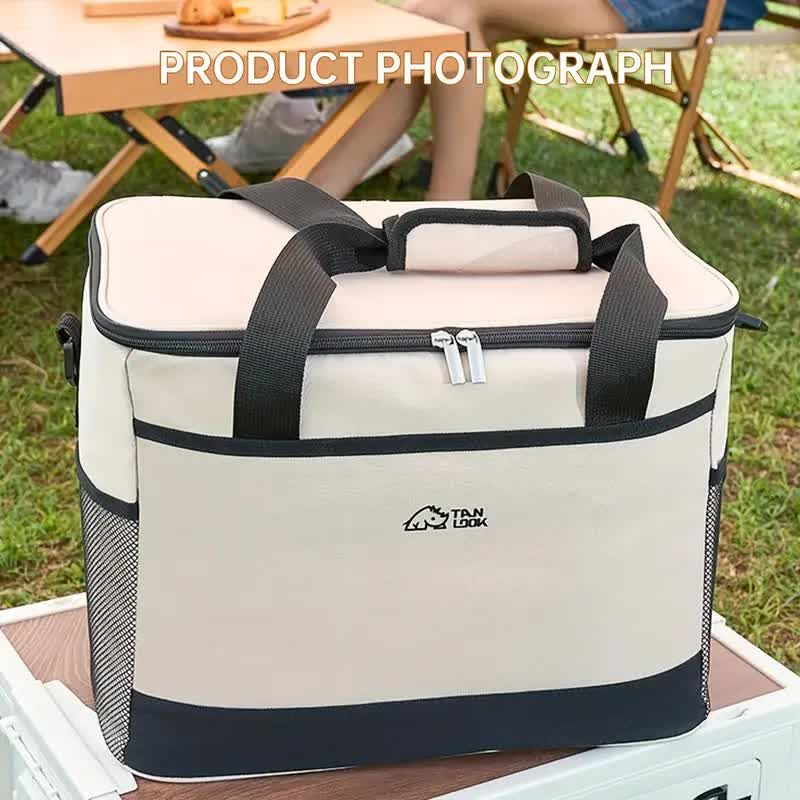 Portable Insulated Cooler Bag for Camping and Picnics, Durable Thermal Storage Tote, Blue
