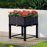 Raised Garden Bed Planter Box 40 x 40 x 23 cm, PP Growing Container for Herbs and Vegetables