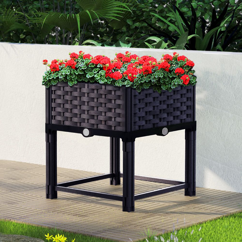 Raised Garden Bed Planter Box 40 x 40 x 23 cm, PP Growing Container for Herbs and Vegetables