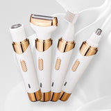 Women's 4-in-1 Electric Hair Removal Razor for Bikini, Underarm and Body Grooming, White