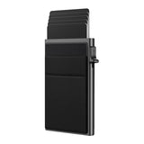 Ultra-Slim Pop-Up Card Holder Wallet with RFID Blocking, Black Wallet and Black Card Holder