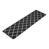 Non-Slip PVC Kitchen Floor Runner 50 x 160 cm, Waterproof Rug, Black Moroccan Trellis