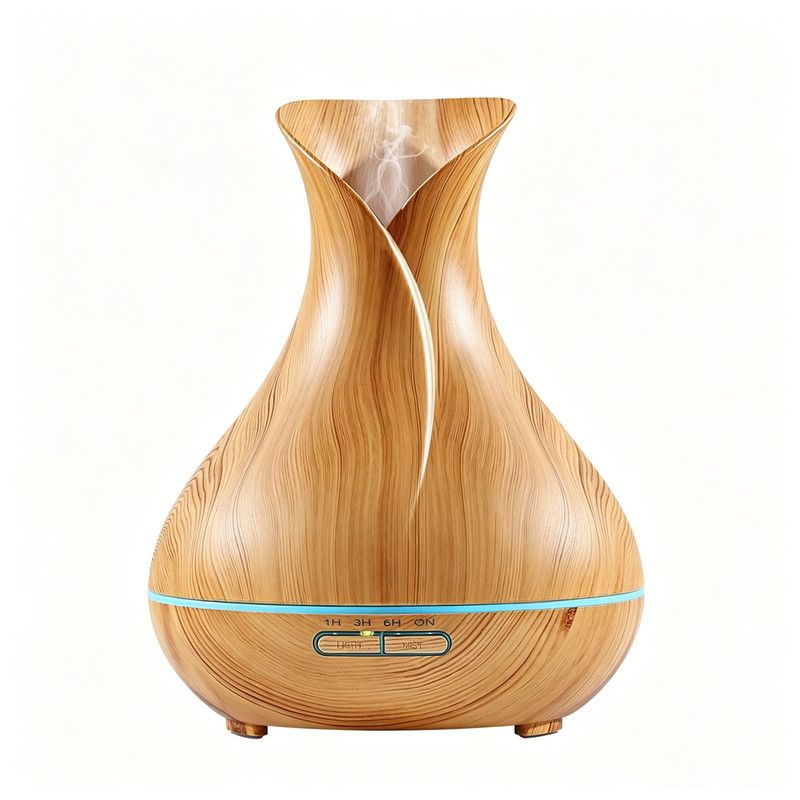 Light Wood Aroma Diffuser 400 ml, Ultrasonic Aromatherapy Humidifier