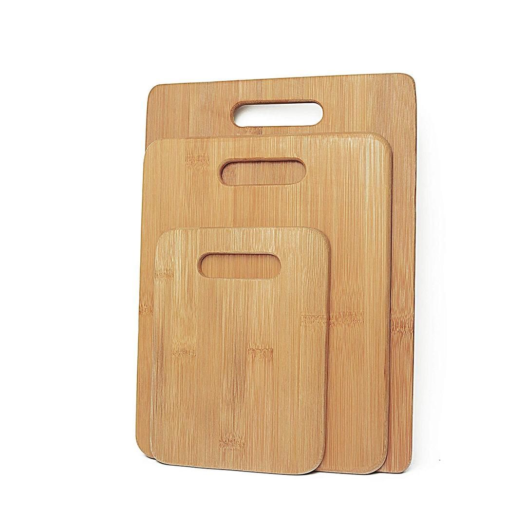 3 Pack Bamboo Cheese Board Set, Cutting, Serving and Chopping Boards