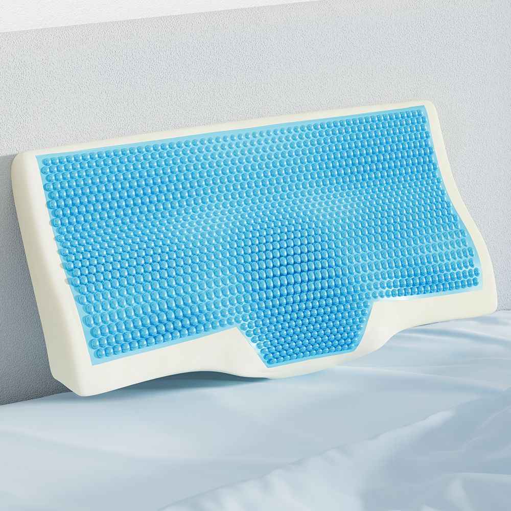 Memory Foam Cervical Pillow with Cool Gel, Contour Neck Support Sleeping Pillow